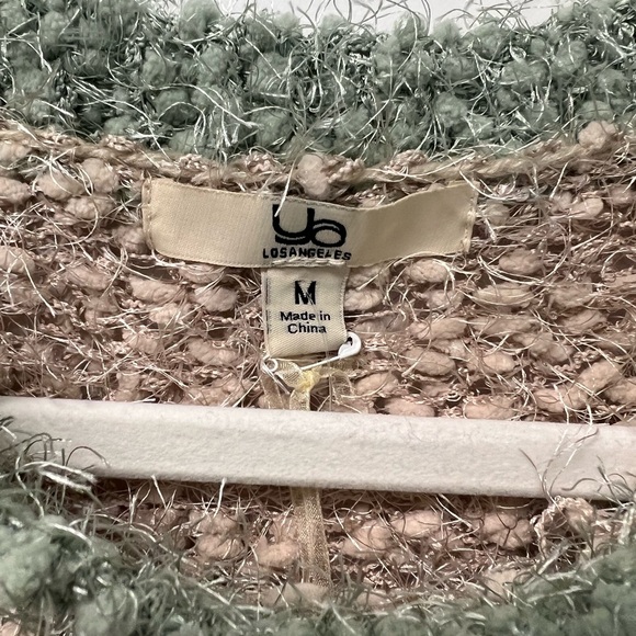 NWT Ya Los Angeles Moss Green & Taupe Stripe Crew Neck Knit Sweater Size M - Picture 4 of 8